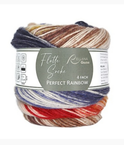 Rellana Garne Flotte Sock 4-Ply Perfect Rainbow