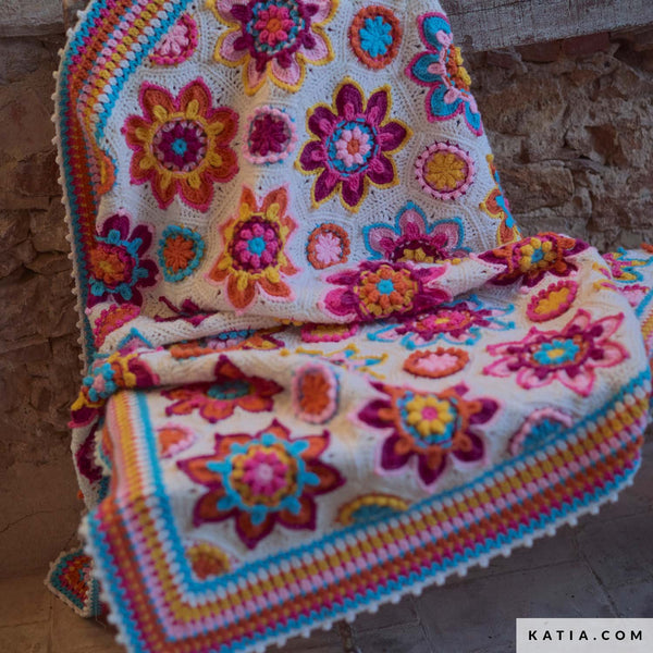 Katia Flowers Forever CAL Blanket Kit